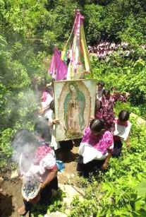 Procesja 'Guadalupe' w Chiapas